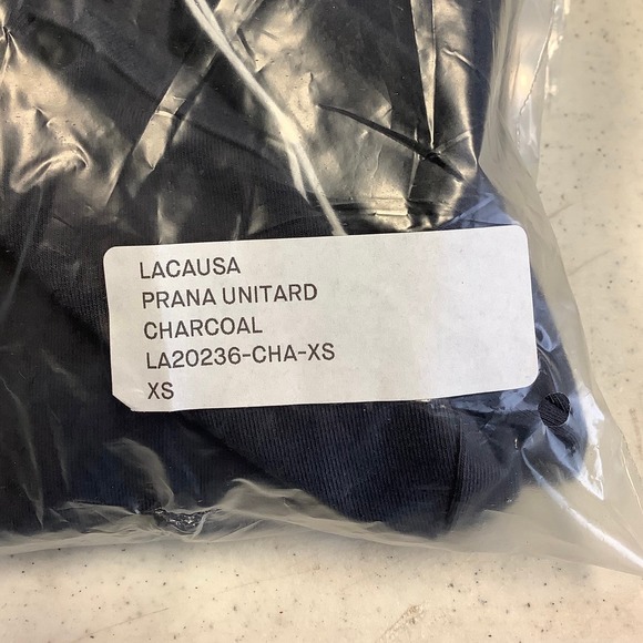 NEW! Lacausa Flow Size X-Small XS Prana Unitard Charcoal Yoga $98 msrp H16-6 - Picture 9 of 9